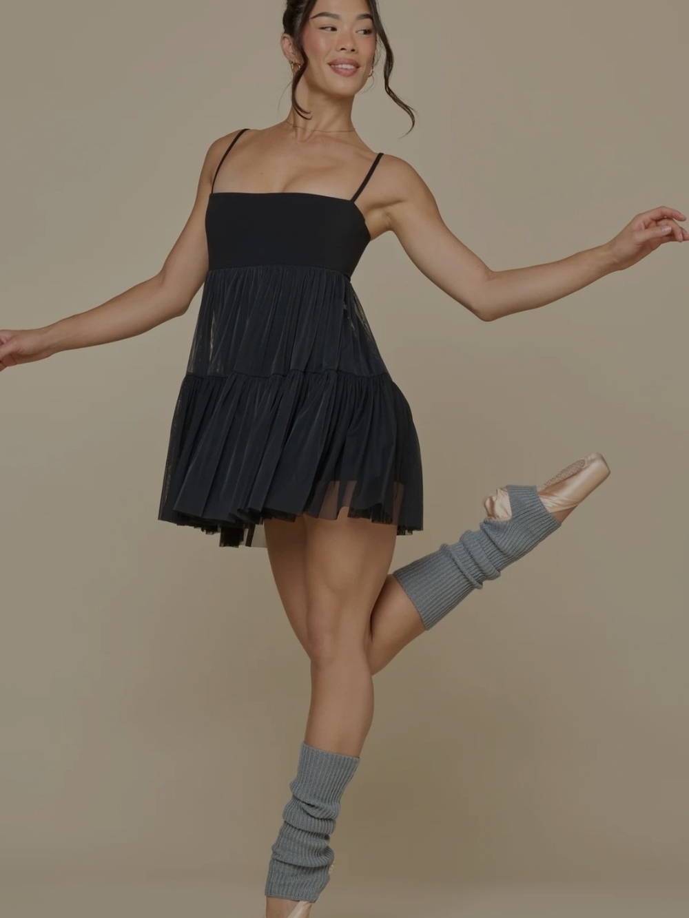 Pirouette Babydoll Dress - Black